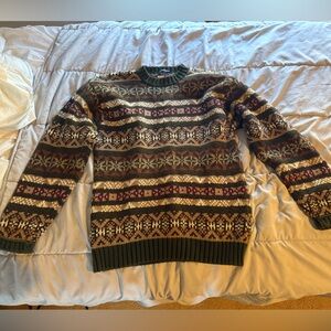 Tommy Hilfiger Vintage 90’s Men's Multicolor Patterned Crewneck Sweater